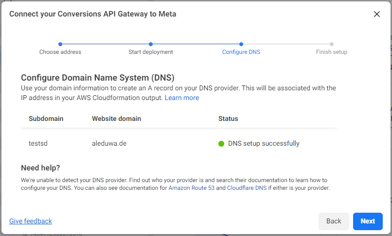 Meta CAPI Gateway DNS Setup